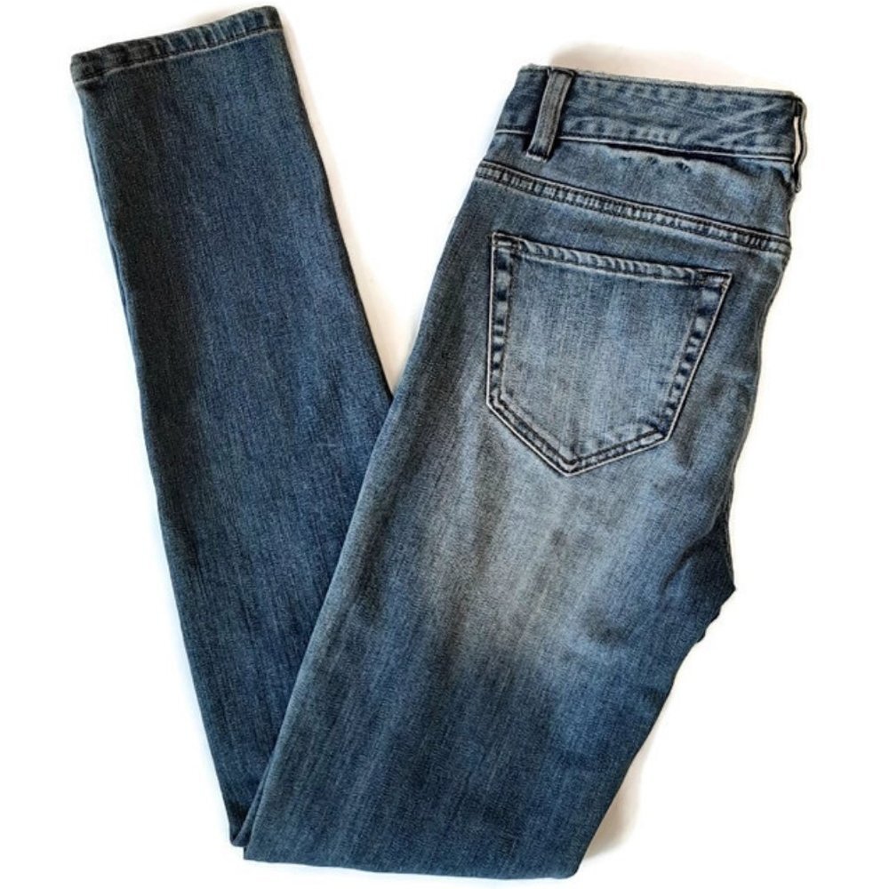 Joe Fresh Ultra Slim Distressed Low Rise Faded Denim Jeans Size 24 00
